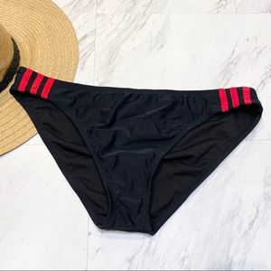 New! Adidas Black & Red Swim Bikini Bottoms XL